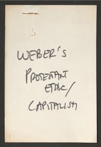 Weber's Protestant Ethic/Capitalism folder