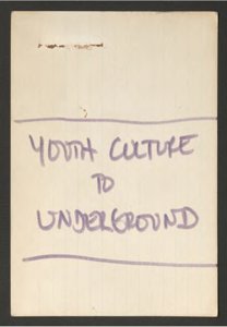 Youth Culture to Underground (1) (US121/B/2/3/1) (click to see full size)